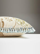 Scalamandre Palampore Embroidery 22 X 22 - Summer Sage Decorative Pillow