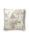 Scalamandre Satomi Hand Block Print Pewter Pillow
