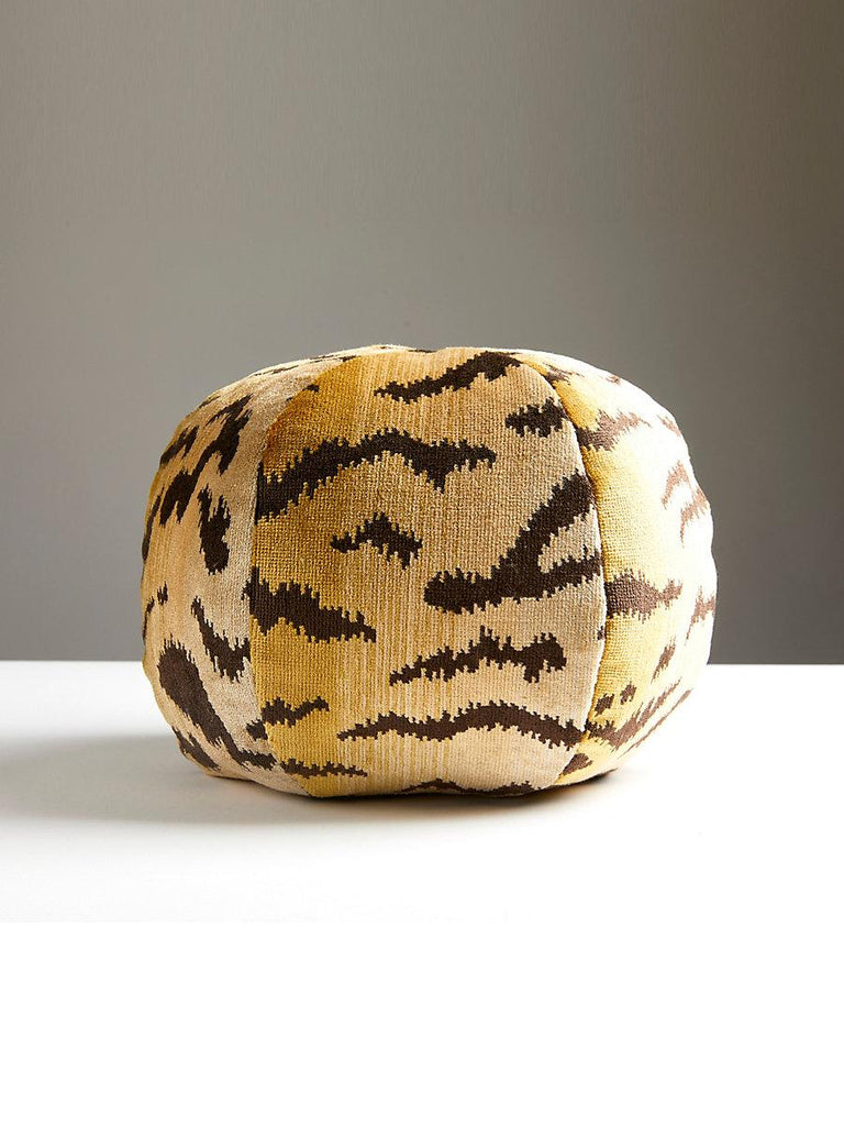 Scalamandre Tigre - Silk Sphere - Ivory, Gold & Black Pillow