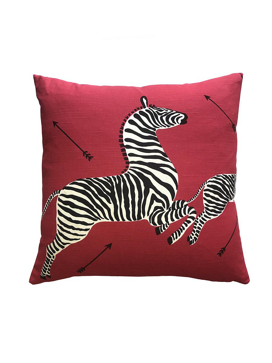 Scalamandre Zebras Outdoor Masai Red Pillow DecoratorsBest