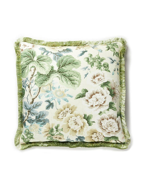 Scalamandre Highgrove Linen Print 22 X 22 - Rich Cream Decorative Pillow