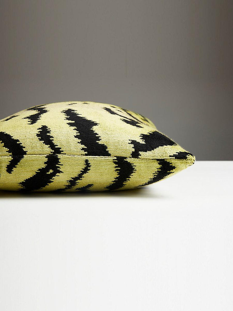 Scalamandre Tigre Lumbar Greens & Black Pillow