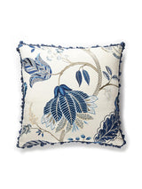 Scalamandre Palampore Embroidery 22 X 22 - Porcelain Decorative Pillow