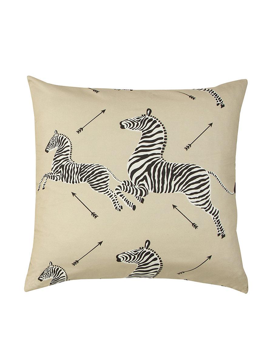 Scalamandre Dazzle Of Zebras 22 X 22 - Tan Decorative Pillow