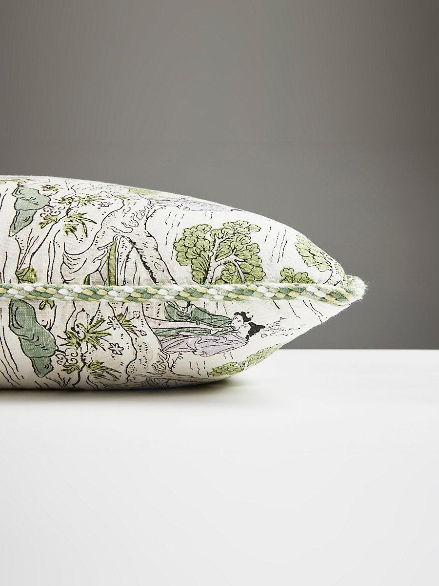 Scalamandre Satomi Hand Block Print 22 X 22 - Lavender & Citron Decorative Pillow