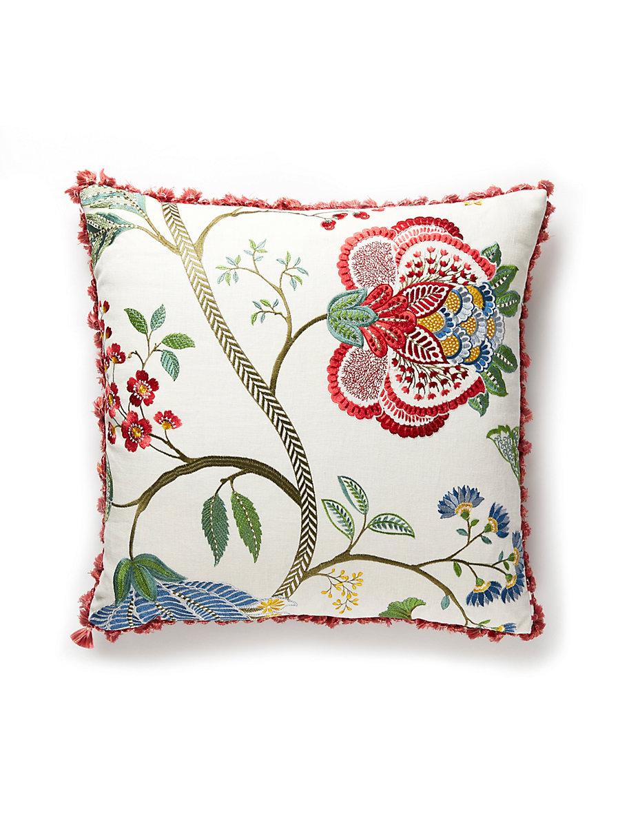 Scalamandre Palampore Embroidery 22 X 22 - Bloom Decorative Pillow
