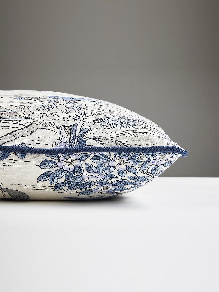 Scalamandre Satomi Hand Block Print 22 X 22 - Evening Blue Decorative Pillow