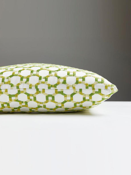 Scalamandre Island Trellis 22 X 22 - Green Decorative Pillow