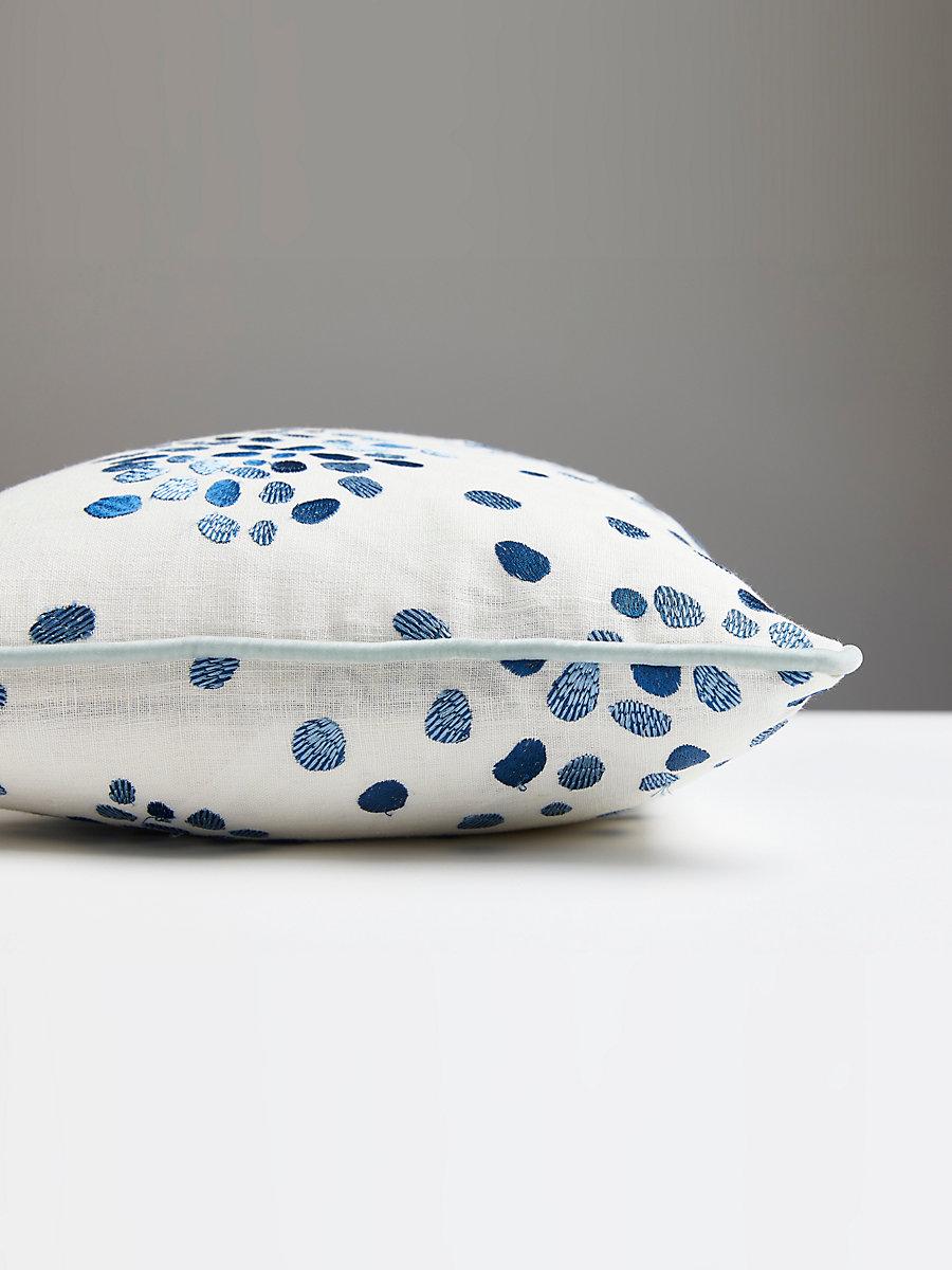 Scalamandre Firefly Embroidered 14 X 22 - Blue Decorative Pillow