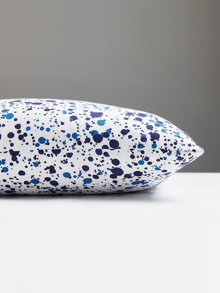 Scalamandre Spatter Navy On White Pillow