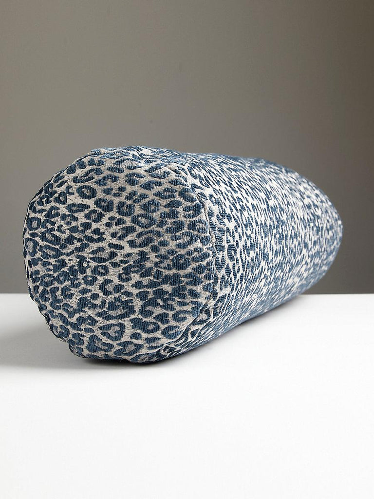 Scalamandre Leopard Bolster - Orion Blue Pillow