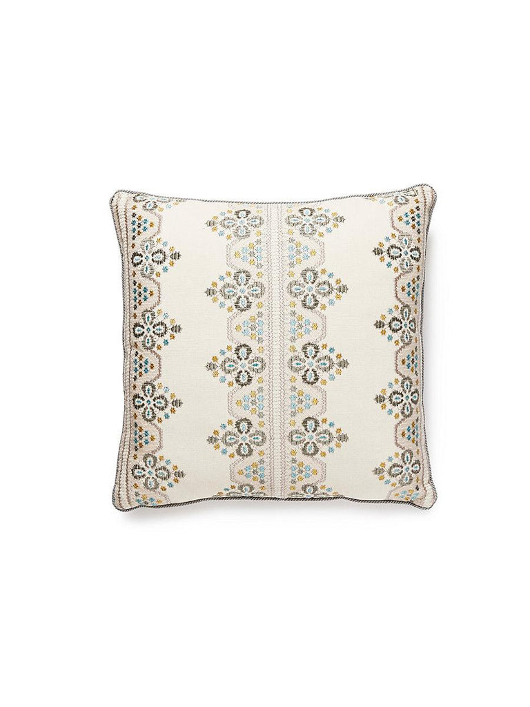 Scalamandre IMOGEN EMBROIDERY 18X18 EARL GREY Pillow
