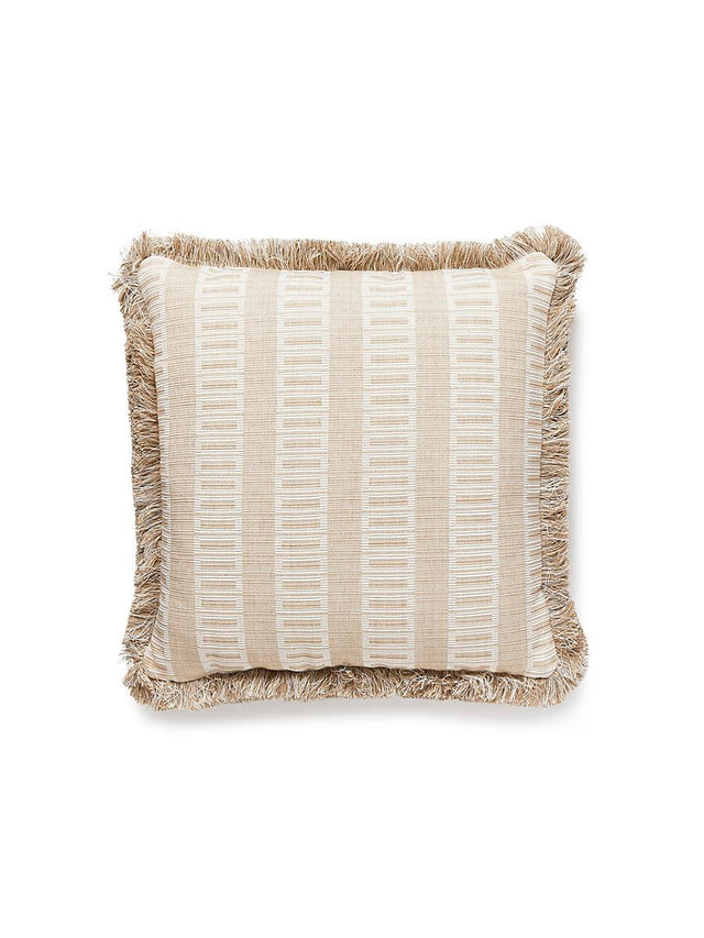 Scalamandre Lark Stripe 18 X 18 - Sand Dollar Decorative Pillow