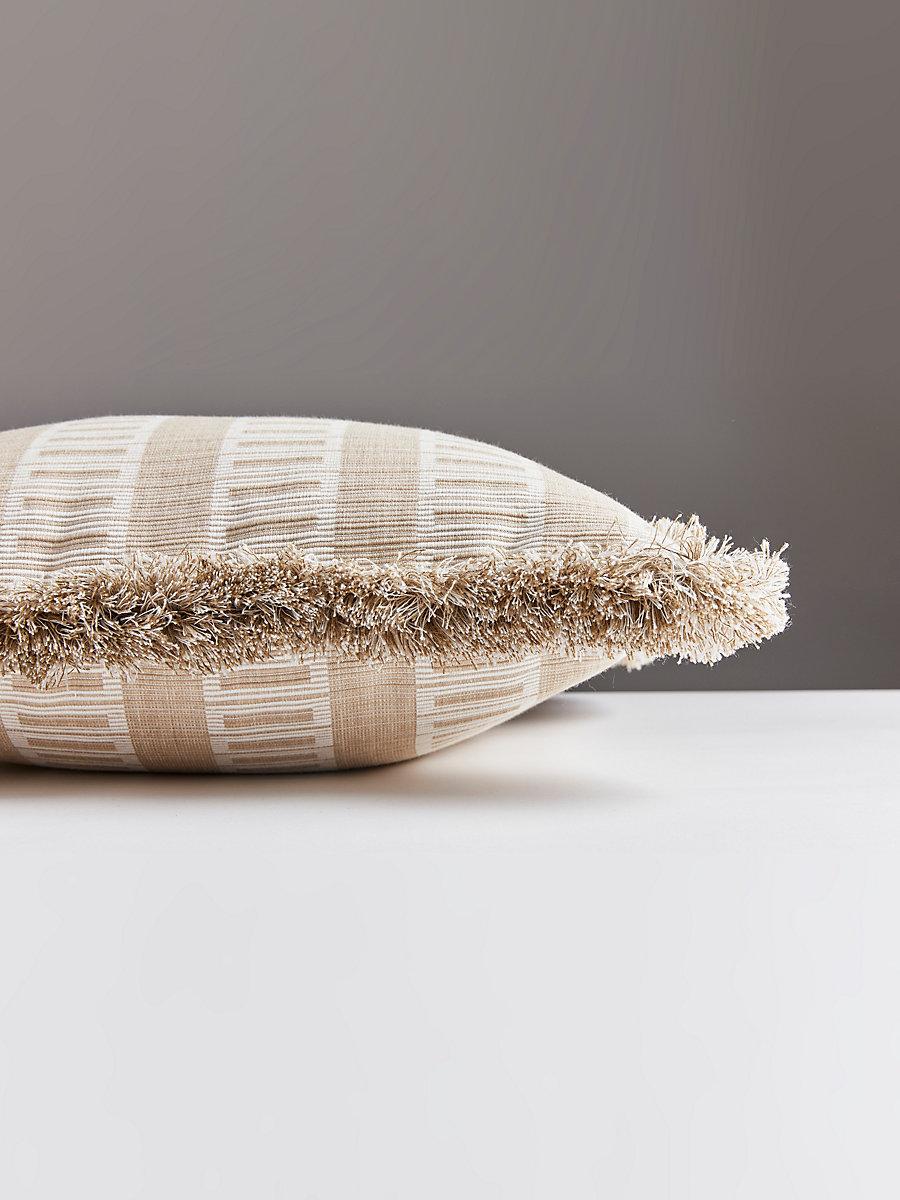 Scalamandre Lark Stripe 18 X 18 - Sand Dollar Decorative Pillow