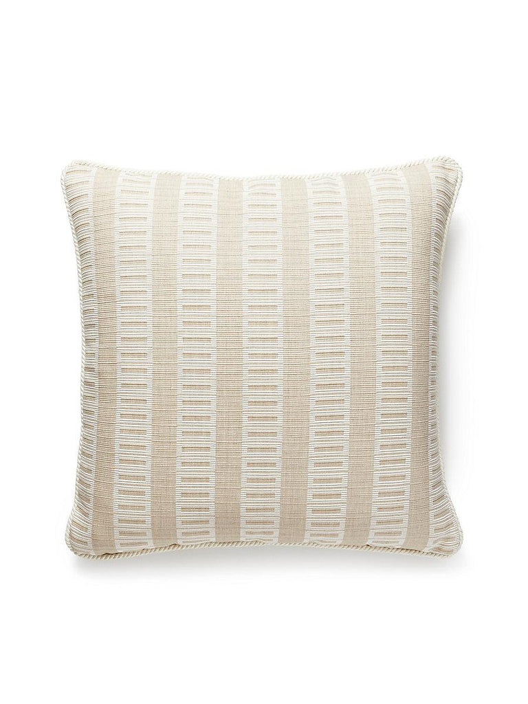 Scalamandre Lark Stripe Square - Sand Dollar Pillow