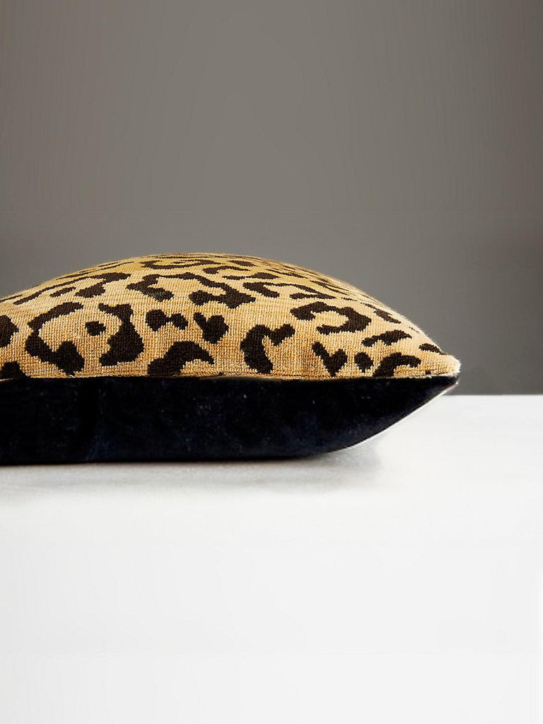 Scalamandre Leopardo Lumbar - Gold & Black Back Pillow