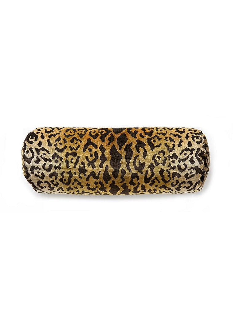 Scalamandre Leopardo Bolster - Ivory, Gold & Black Pillow