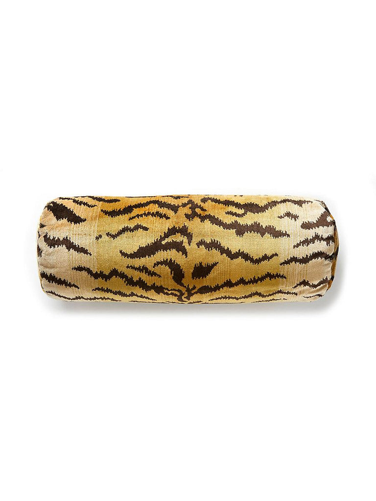 Scalamandre Tigre - Silk Bolster - Ivory, Gold & Black Pillow