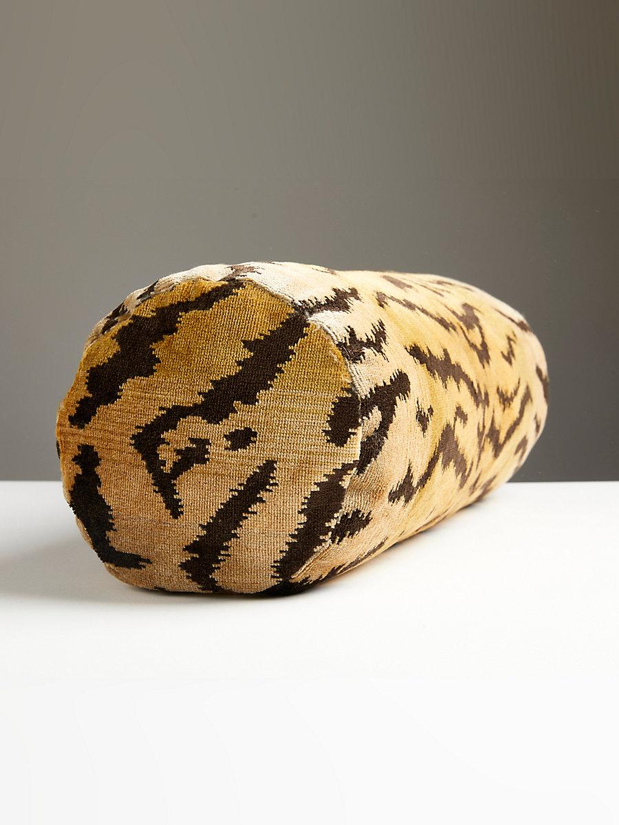 Scalamandre Tigre | Silk 21 X 7 - Ivory, Gold & Black Decorative Pillow