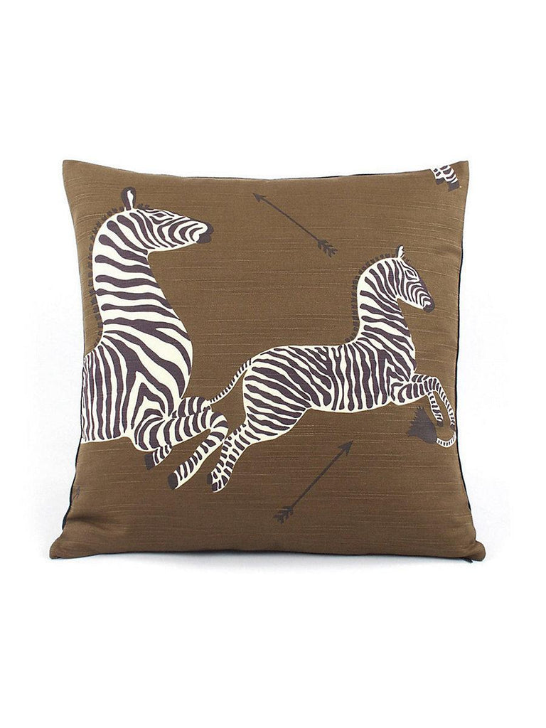 Scalamandre Zebras Square - Safari Brown Pillow