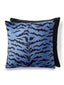 Scalamandre Tigre/Velvet 22 X 22 - Blues & Black / Black Decorative Pillow
