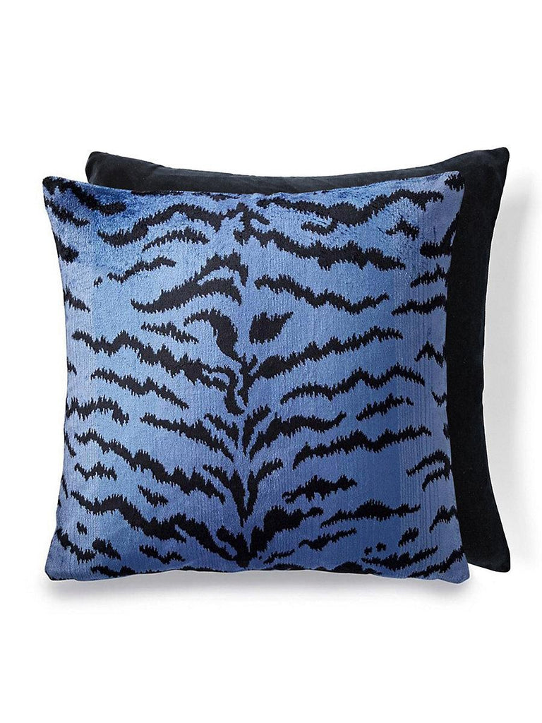Scalamandre TIGRE/INDUS BLUES & BLACK Pillow
