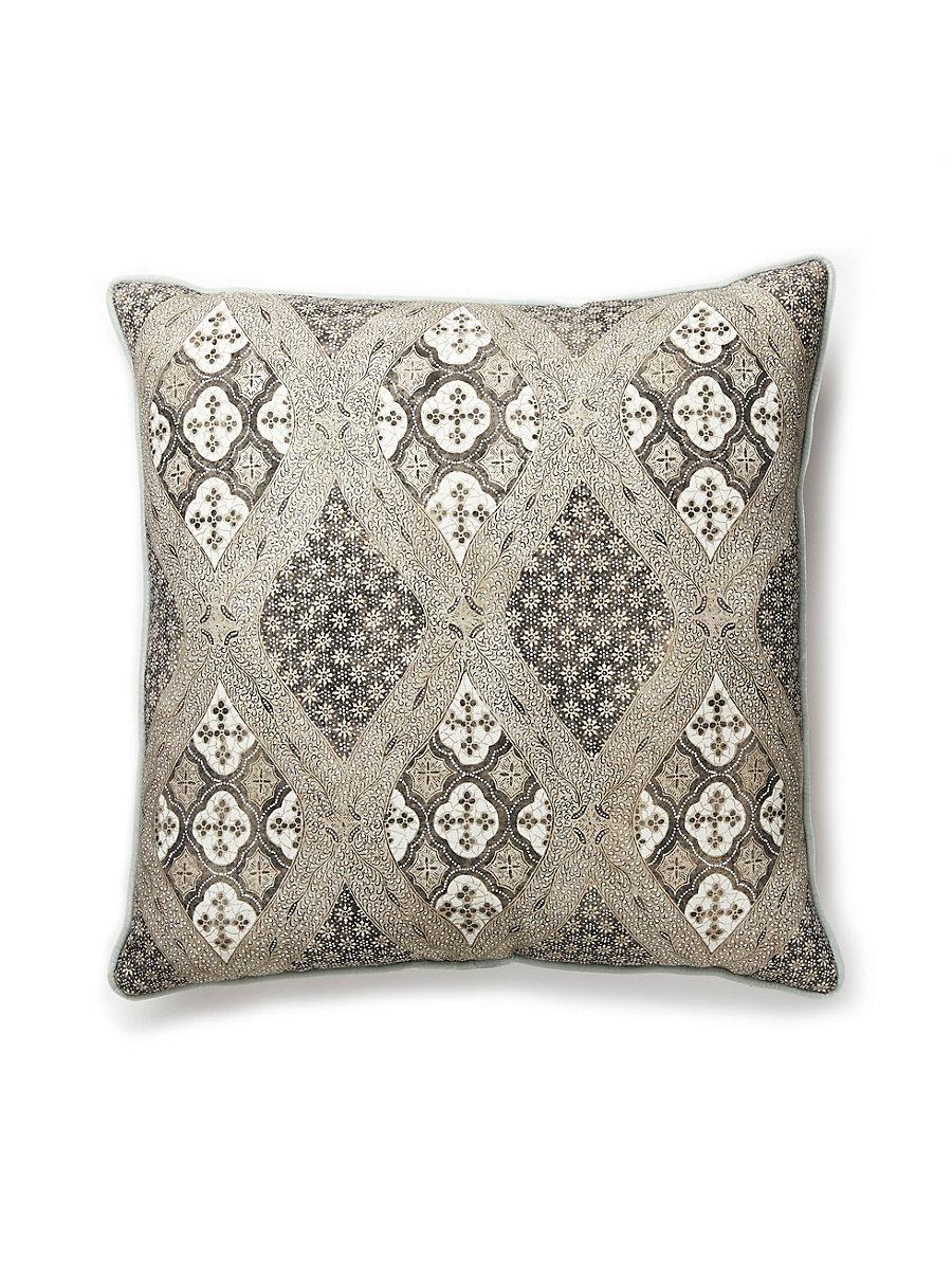 Scalamandre Farrah Print 22 X 22 - Truffle Decorative Pillow