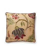 Scalamandre Palampore Embroidery 22 X 22 - Cinnamon Decorative Pillow