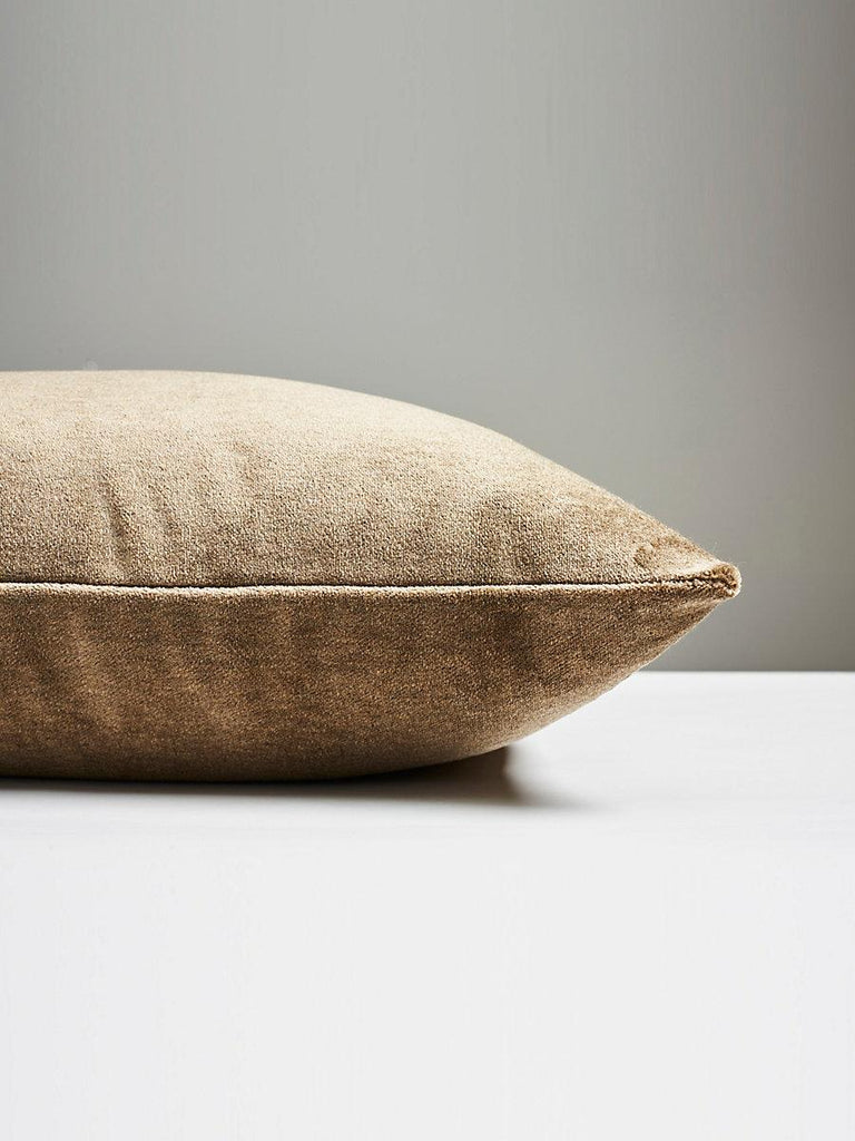 Scalamandre Bay Velvet Outdoor Taupe Pillow
