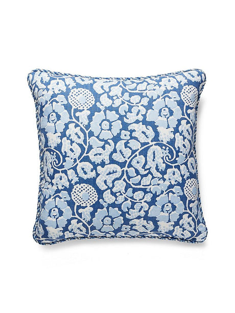 Scalamandre Maiden Floral 22 X 22 - Denim Decorative Pillow