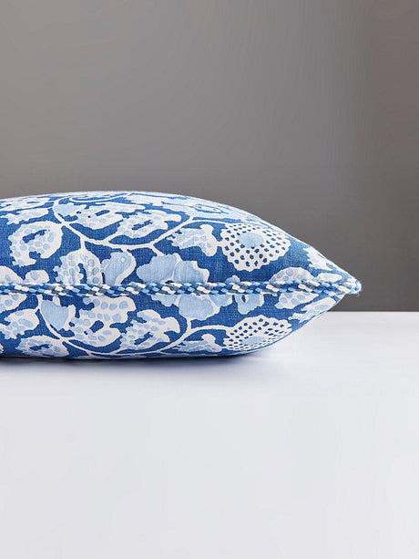 Scalamandre Maiden Floral 22 X 22 - Denim Decorative Pillow