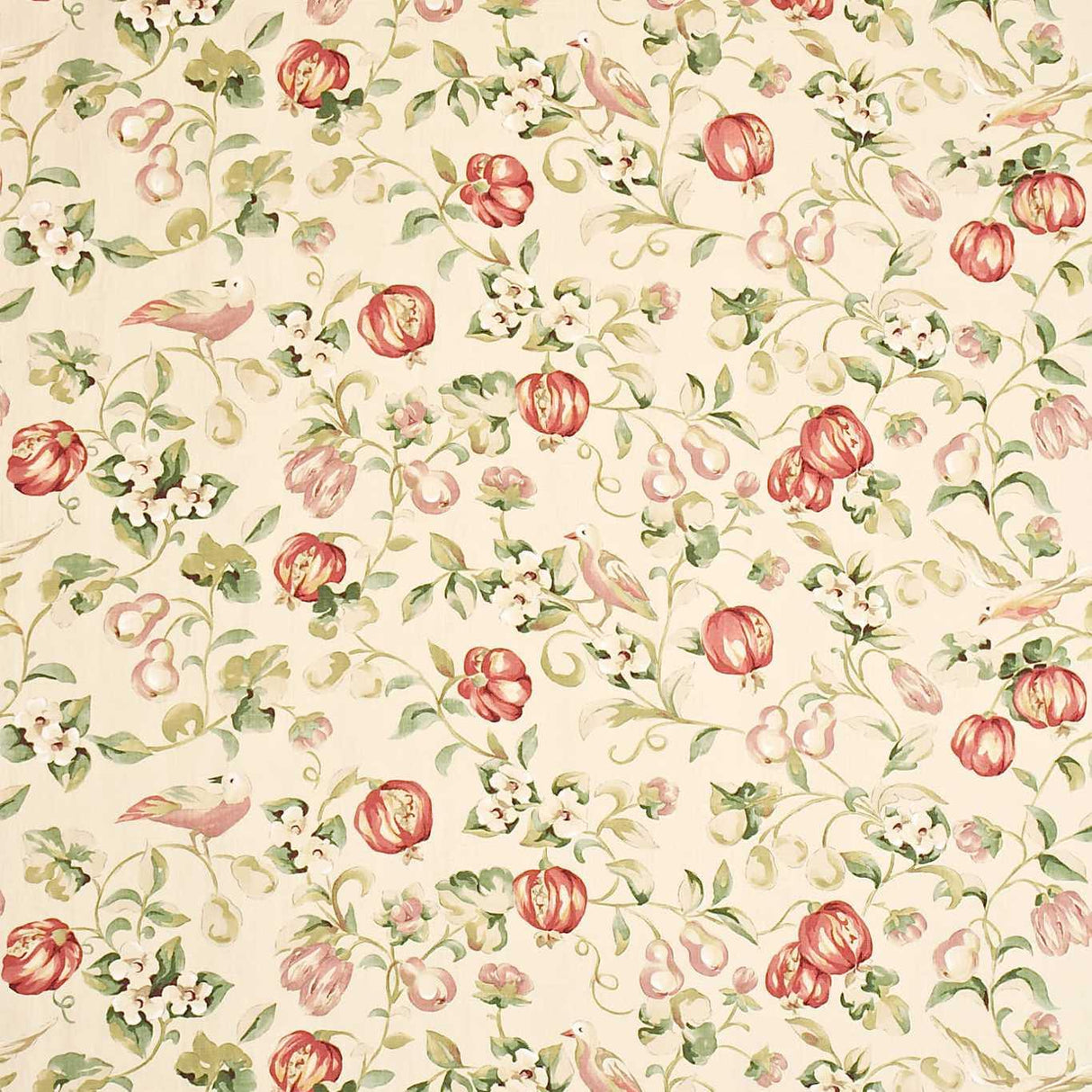 Sanderson Pear & Pomegranate Mauve/ Fennel Fabric