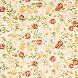 Sanderson Pear & Pomegranate Lemon/ Vermillion Fabric