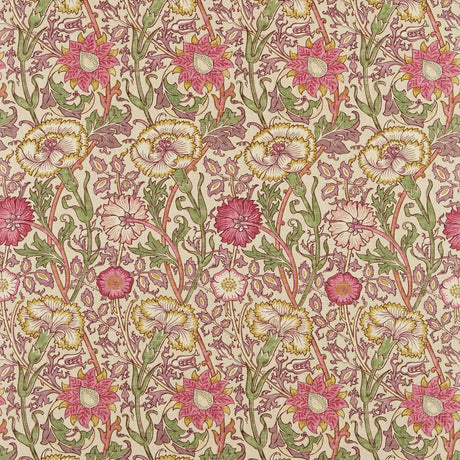 Morris & Co Pink & Rose Manilla/Wine Fabric