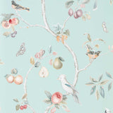 Sanderson Fruit Aviary Duck Egg/Multi Wallpaper