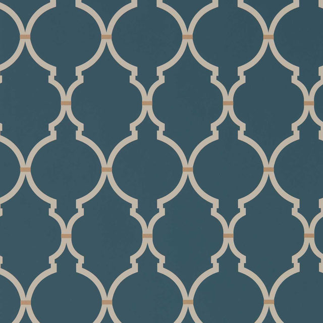 Sanderson Empire Trellis Indigo/Linen Wallpaper