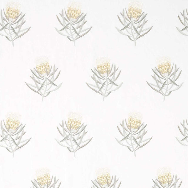 Sanderson Protea Flower Daffodil/Natural Fabric
