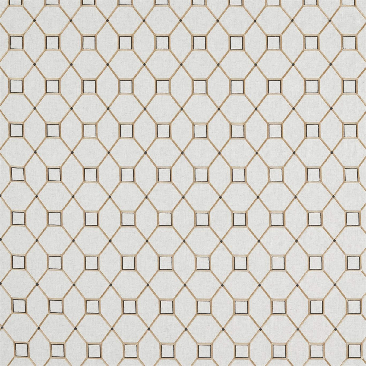 Sanderson Baroque Trellis Charcoal/Gold Fabric