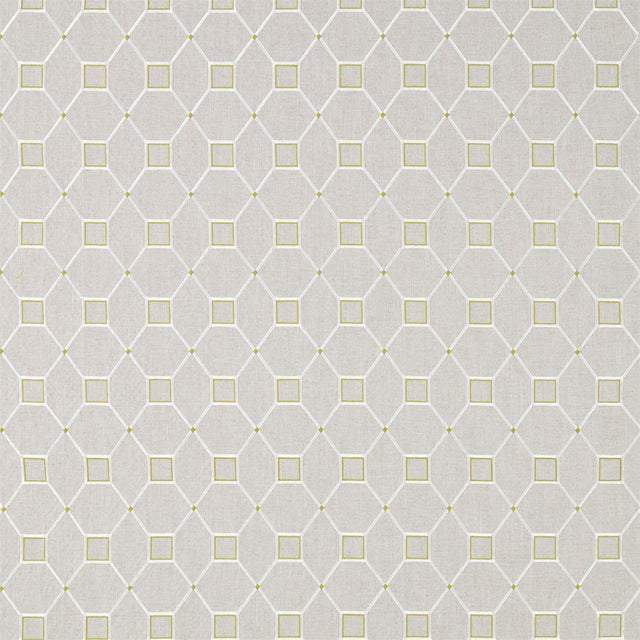 Sanderson Baroque Trellis Daffodil/Linen Fabric