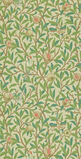 Morris & co Bird & Pomegranate Bayleaf/Cream Wallpaper