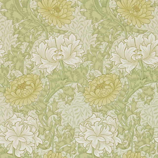 Morris & Co Chrysanthemum Pale Olive Wallpaper