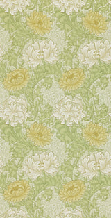 Morris & co Chrysanthemum Pale Olive Wallpaper