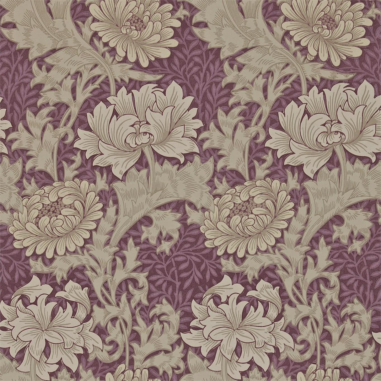 Morris & Co Chrysanthemum Wine Wallpaper