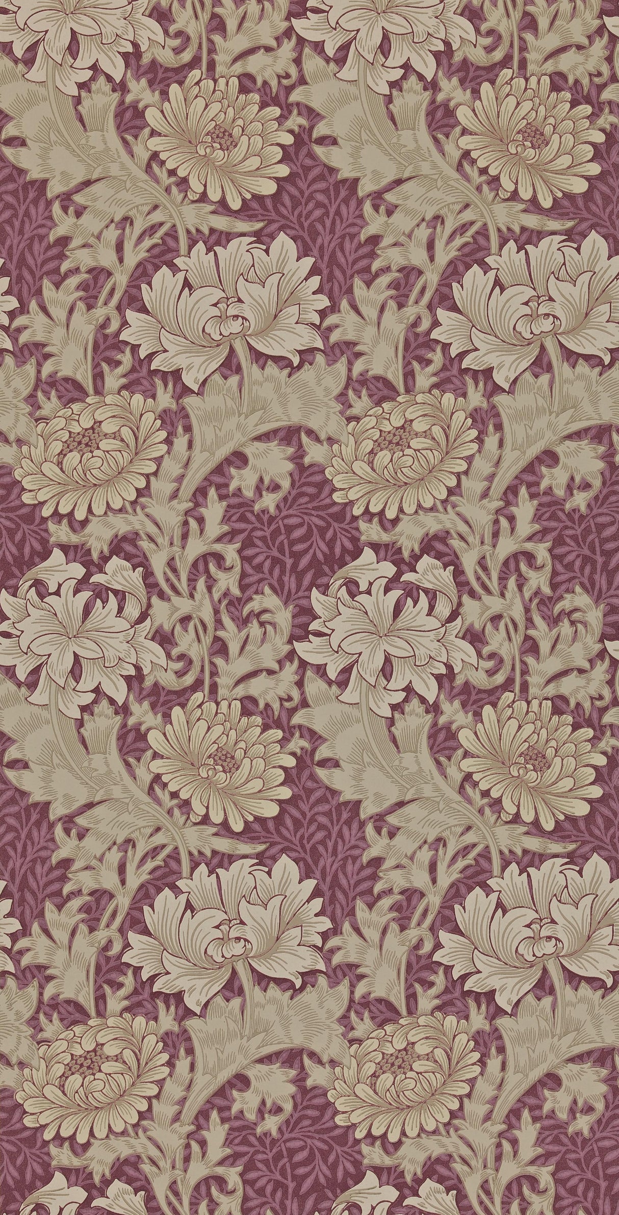 Morris & co Chrysanthemum Wine Wallpaper