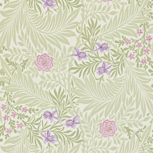 Morris & Co Larkspur Olive/Lilac Wallpaper