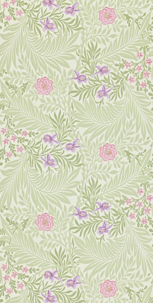 Morris & Co Larkspur Olive/Lilac Wallpaper
