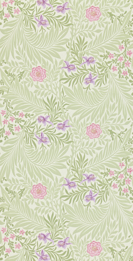 Morris & co Larkspur Olive/Lilac Wallpaper