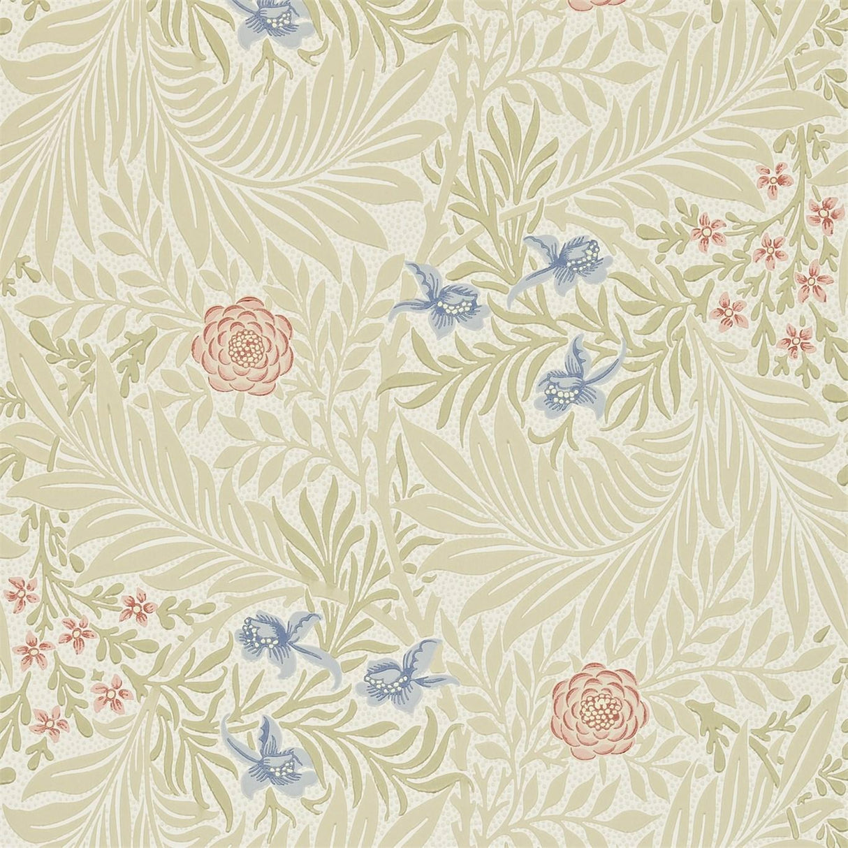 Morris & Co Larkspur Manilla/Old Rose Wallpaper