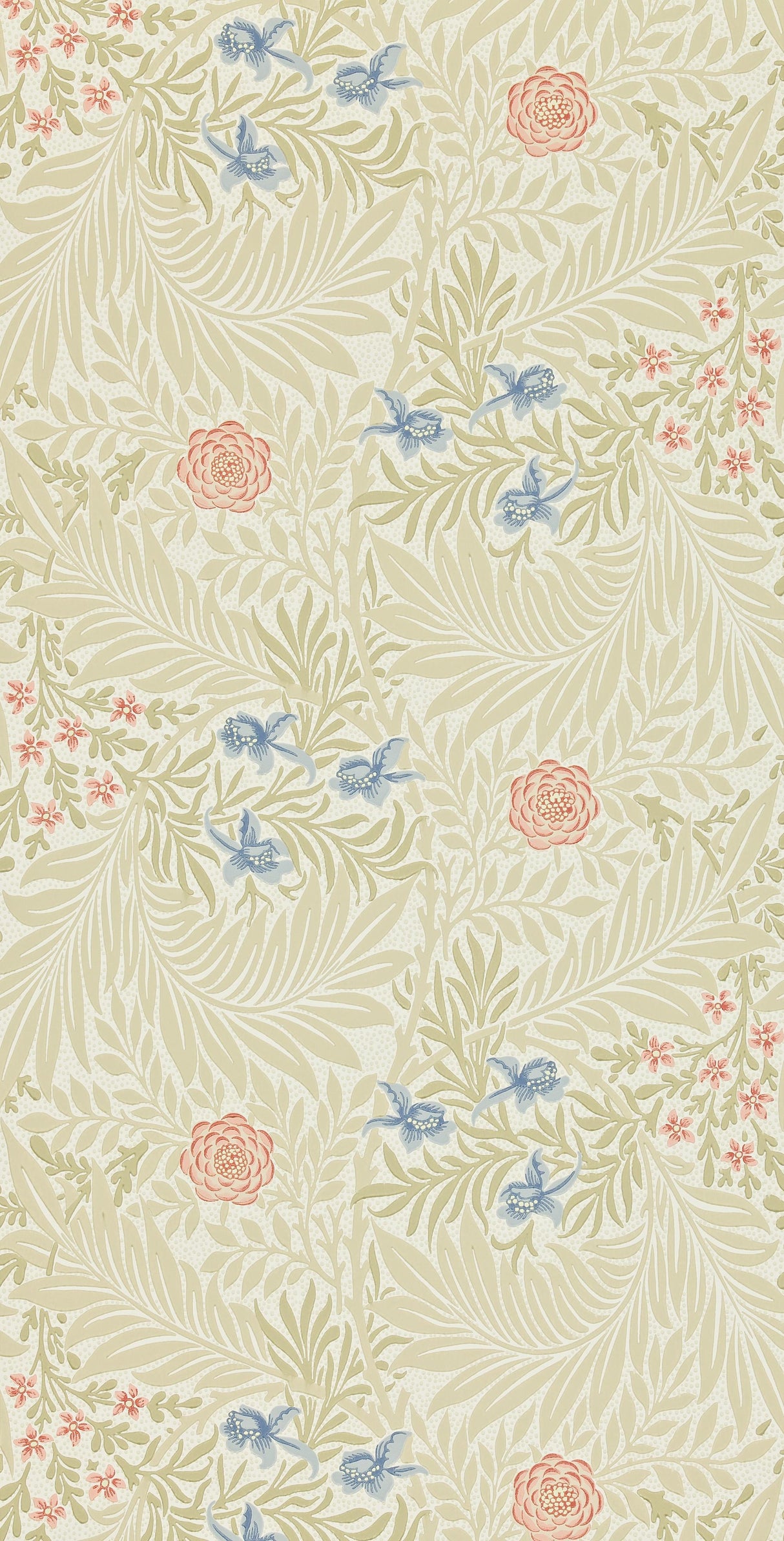 Morris & co Larkspur Manilla/Old Rose Wallpaper
