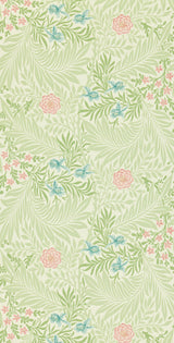 Morris & co Larkspur Green/Coral Wallpaper